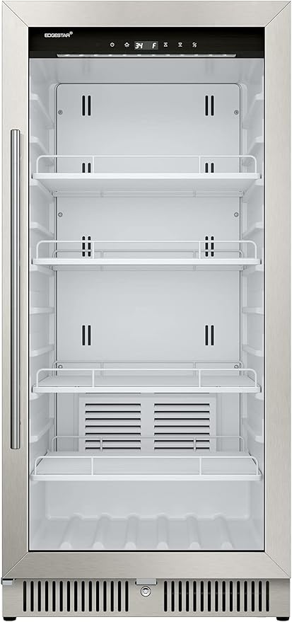 EdgeStar VBM91SS 24 Inch Wide 9.53 Cu. Ft. Commercial Beverage Merchandiser With Temperature Alarm and Reversible Door