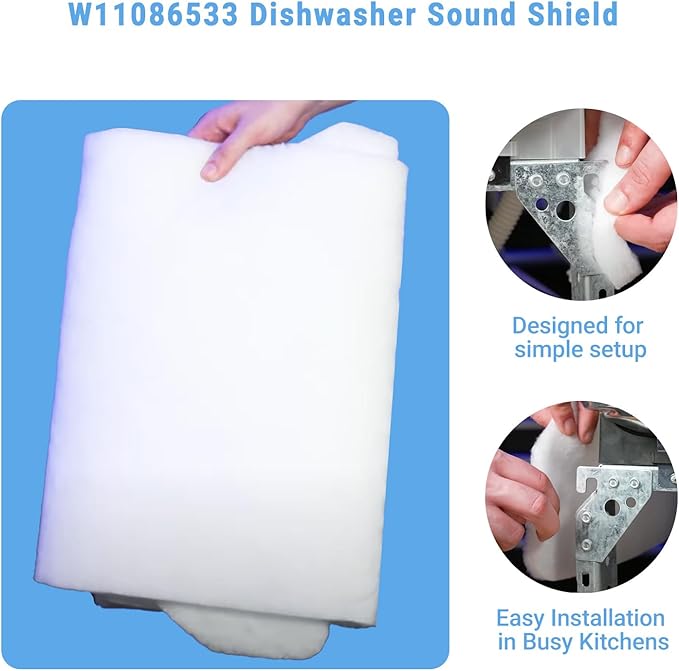 W11086533 dishwasher sound insulation，dishwasher insulation blanket- Fits Whirlpool, Kenmore, Maytag -,insulation pad for dishwasher Replacement for AP6048046