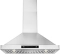 Wall Mounted Range Hood 30inch, with 800CFM Powerful Yet Quiet DC Motor, Stainless Steel Permanent Filters, LED lamps