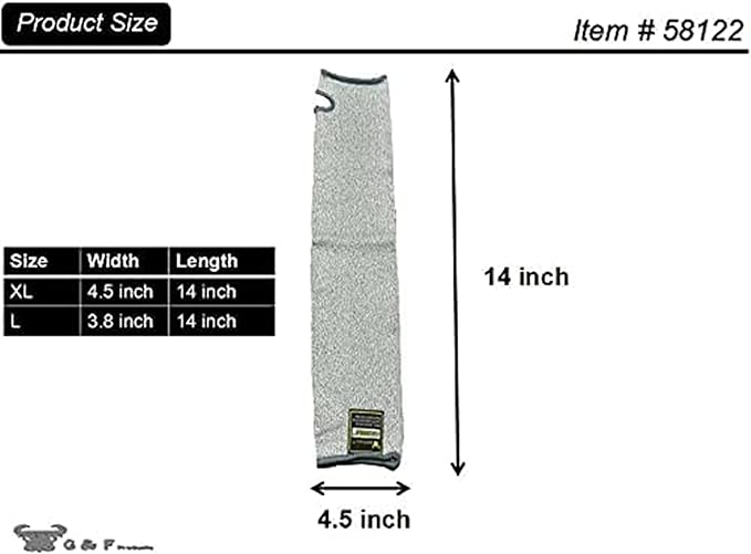 G & F PRODUCTS 100% Kevlar fiber by DuPont Cut Resistant Knit Sleeve, Sold by 6-piece pack