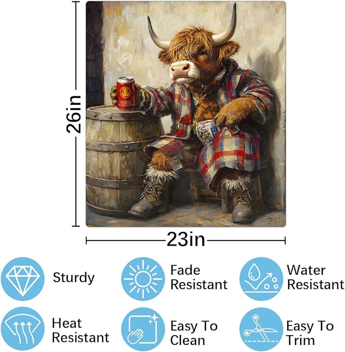 Funny Alpine Cow Barrels Dishwasher Magnet Cover Front Dishwasher Cover Decor Reusable Magnetic Door Cover Panel Decal Home Appliances Stickers Kitchen Refrigerator Fridge 23"x26"