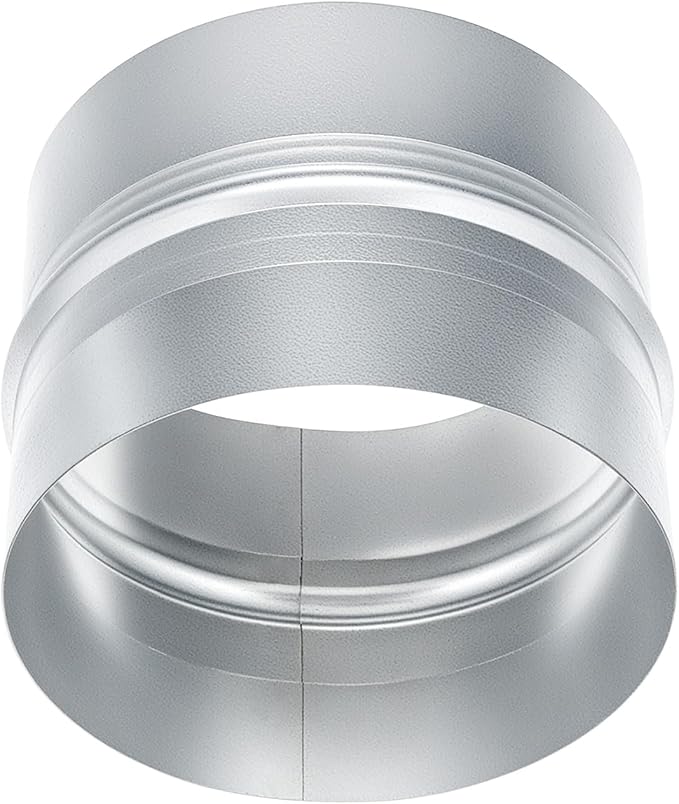 QWORK 5" Metal Duct Connector, Straight Pipe Coupler, Two-Hole Duct Connector, Round Ventilation Extension Fitting for HVAC Systems
