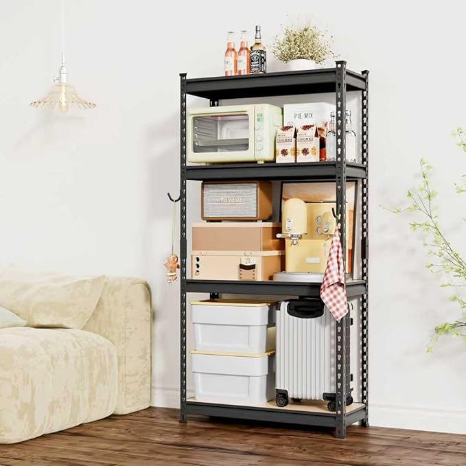 DYNALOAD 3200 Lbs Heavy Duty Garage Shelving, 4-Tier Adjustable Metal Storage Shelves, Boltless Steel Utility Rack for Garage Basement Warehouse, 30" W x 12" D x 60" H