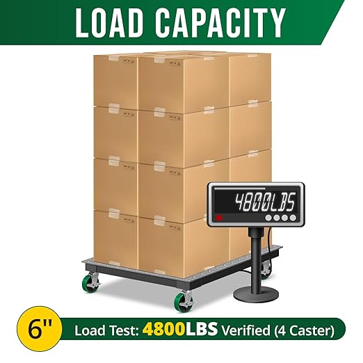 6 Inch Caster Casters, Heavy Duty Caster with Strong Load-Bearing, Polyurethane Caster on Steel Hub, Supports 1200 lbs Each(2 Pack Rigid)