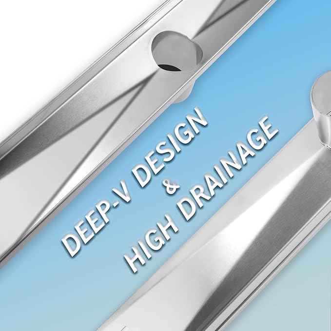 Linear Shower Drain 54", Brushed Floor Drain with Tiled Insert Grate & Hair Strainer, 304 Stainless Steel Bathroom 2-in-1 Tiled in Drain, CUPC Certified (Brushed, 54'')
