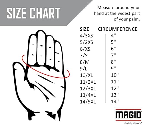 MAGID D-ROC ANSI A2 Heat-Resistant Work Gloves with Sandy Nitrile Coating, 96 Pairs, Size 6/XS, GPD249