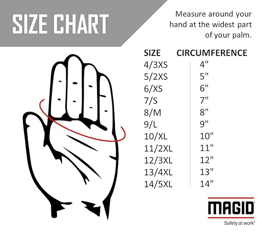 MAGID D-ROC ANSI A2 Heat-Resistant Work Gloves with Sandy Nitrile Coating, 96 Pairs, Size 7/Small, GPD249