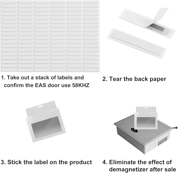 5000 pcs 58khz AM Security Tags Soft Labels Compatible with 58khz acousto-Magnetic EAS System (Blank Tag)