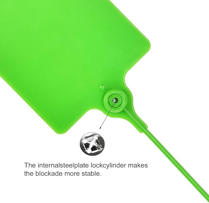 50 Pcs Durable Plastic Shipping Tags with Marker Pen Security Seals Sticker Labels,Waterproof Blank Luggage Tag for Packages, Logistics, Inventory, Travel(Green,50pcs)