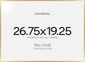 Homeforia 19.25x26.75 Gold Puzzle Frame, High End Metal 19.25 x 26.75 Picture Frames without Mat, 26.75x19.25 Thin Poster Frame for Wall, 19.25by26.75 Puzzle Frames, Tempered Glass, Wall Kit, Set of 1
