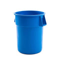 PRO&Family Commercial Round Trash Can, Ingredient Bin, Heavy-Duty Plastic, Anti-Static, Kitchen, Office, Outdoor Use (Blue, 55 Gallon)