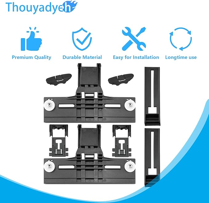 UPGRADED W10350375 Dishwasher Top Rack Adjuster & W10195840 Arm Positioner & W10195839 Rack Adjuster & W10250160 Clip Lock & 10508950 Stop Clip,Replacement for Whirlpool Dishwasher Parts