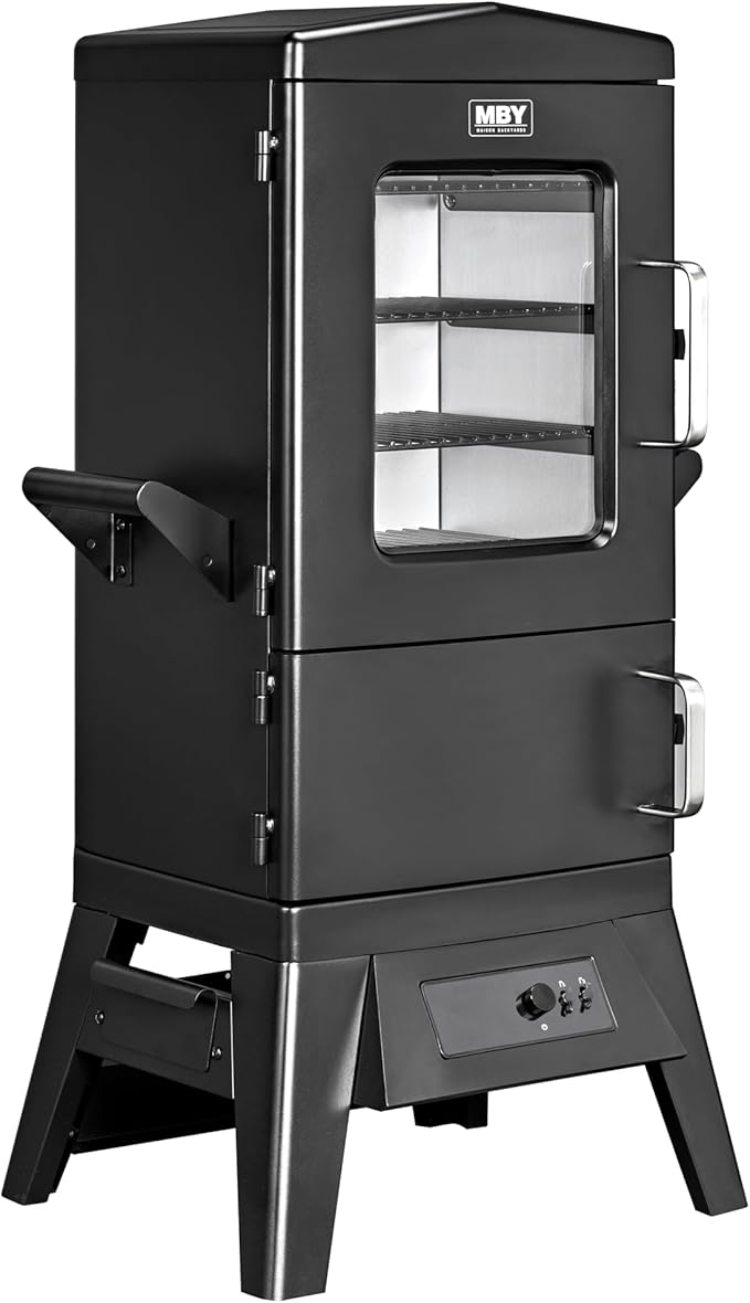 Digital Electric Smoker with Cover, LED Display Build in Meat Probe Large Capacity BBQ Smokers, 4 Racks Smoke More with 633 sq in Cooking Area