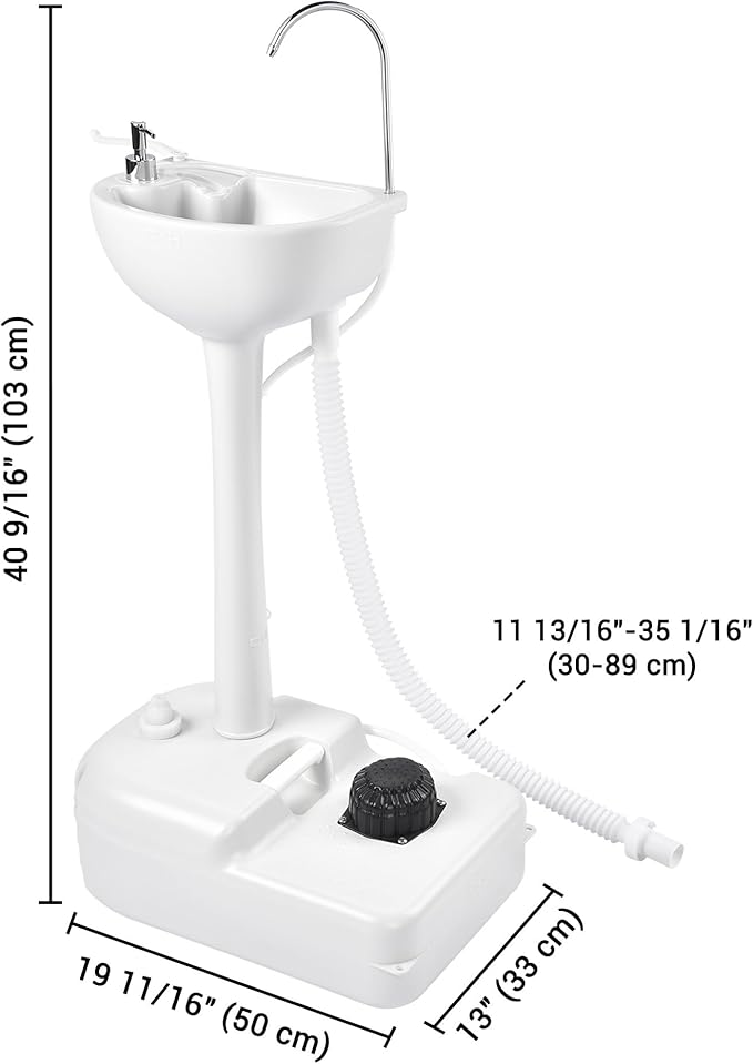 Yescom 17L Portable Sink Hand Wash Station with Pump & 2Pcs 24L Water Tank, Hand Washing Station for RV Travel Outdoor Camping Food Booth