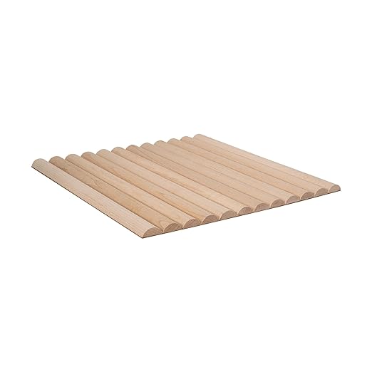Outwater 1' Wide x 8' High x 3/8" Thick Unfinished Solid Maple Flexible Tambour Sheet with 1" Half-Round Slats – Flexible and Customizable Panel for Walls, Ceilings, and More
