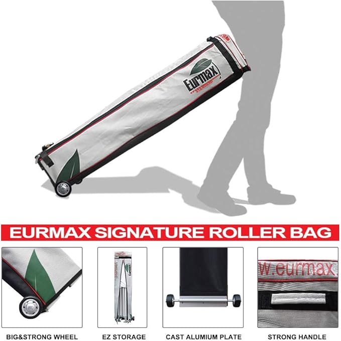 Eurmax USA 10'x15' Pop Up Canopy Tent Commercial Instant Canopies with Heavy Duty Roller Bag,Bonus 4 Sand Weights Bags (Yellow)