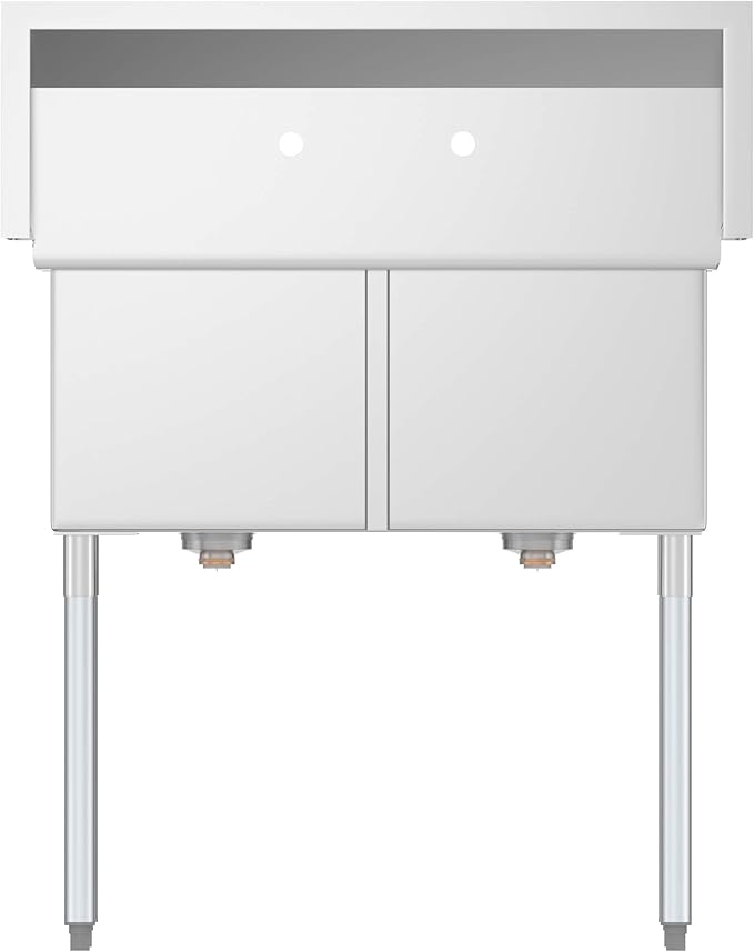 KoolMore - SB151512-N3 2 Compartment Stainless Steel NSF Commercial Kitchen Prep & Utility Sink - Bowl Size 15 x 15 x 12", Silver