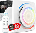 Bathroom Exhaust Fan with Light, 10 RGB Lights 3000 RPM Upgraded 2 Way 6 Speed Bathroom Fan with Remote Low Noise DC Motor Energy Saving Household Ventilation Fans for Attic Basement Garage V118A25
