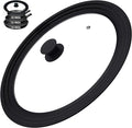 15 Inch Universal Pan Lid, Heat Resistant Frying Pan Lid, Silicone & Tempered Glass Lid for 13-15 Inch Pots and Pans