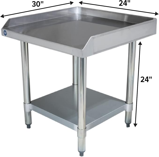 NSF Certified 18 Gauge Heavy Duty Stainless Steel Equipment Grill Stand with Undershelf for Kitchens, Utility Rooms, Caterers & Auto