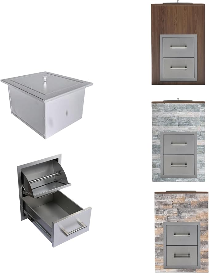 Outdoor Kitchen Kit Built-in 32 inch LPG Gas Grill 60000 BTU Stainless Steel Four burners Grills,DIY Combo Outdoor Kitchen Island, 12 in 1 BBQ Tool Set Best of Backyard