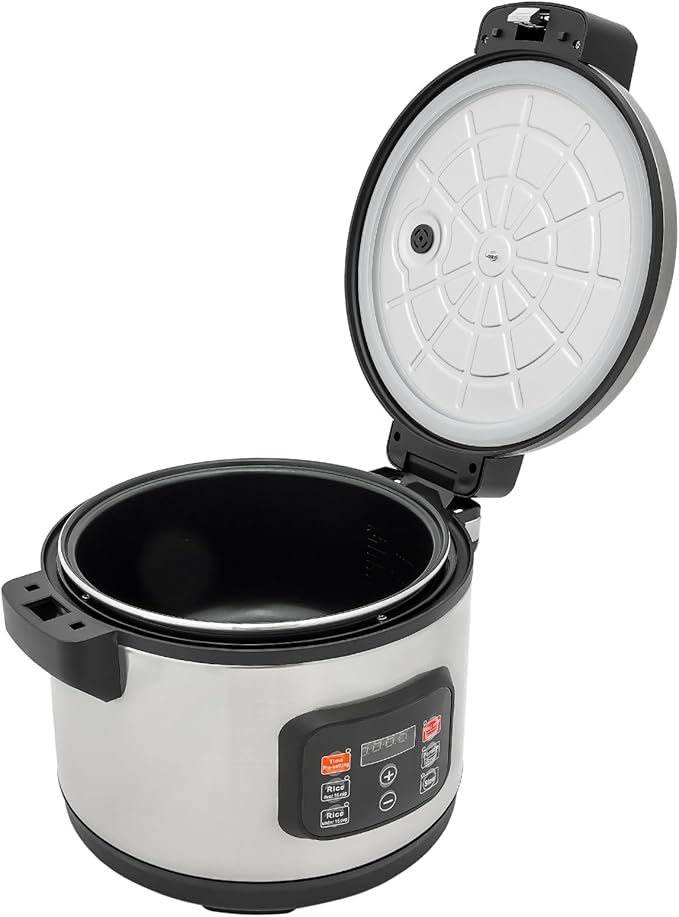 13.5Qt Rice Cooker, 110V 1850WCommercial Electric Rice Cooker, Rice Cooker Fast Cooking with Time Display & CookingTime Preset for Restaurant