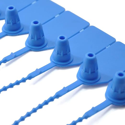 Blue Plastic Tamper Seals, Zip Ties Numbered for Fire Extinguishers Pull Tite Security Tags Disposable Self-Locking Safety Ties 250mm Length (1000)