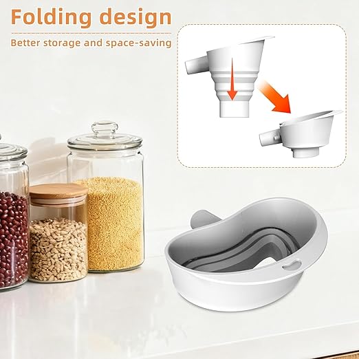 Counte Flour Funnel Silicone for Kitchen Aid Standing Mixer,New Flour Funnel-Stand Mixer for Kitchen Aid Artisan Ksm150 5-Quart Tilt-Head Stand Mixer,Enables Guided Pouring (White)