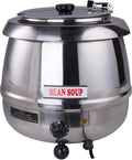 11Qt Commercial Soup Warmer, 400W Buffet Food Warmer Soup Kettle with Hinged Lid & Detachable Pot, Temperature Control (105-195°F) for Soups, Chili, Stew, Nacho Cheese - Silver