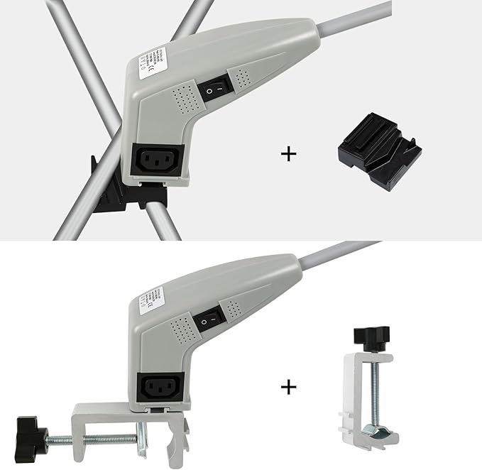 Trade Show Lights LED Display and Exhibit Arm Lighting, Connectable Tradeshow Lights Included Clamps, Mounting Brackets, Power Cables, Connect Cables (2pcs Grey)