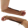 Arm Chaps Extended Elbow Leather Arm Guard - Arm Sleeve Protectors for Thin Skin and Bruising, Scratches & Cuts - Protective Arm Sleeve for Any Age- Left & Right Form-Fitting - Brown(1Pair/Small).