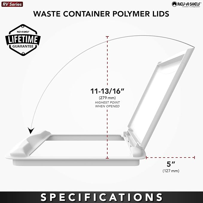 Rev-A-Shelf 35 Qt Under Sink Garbage Can Lid for Base Kitchen and Bathroom Cabinet, Replacement Plastic Trash Bin Lid Only, Green, RV-35-LID-G-1