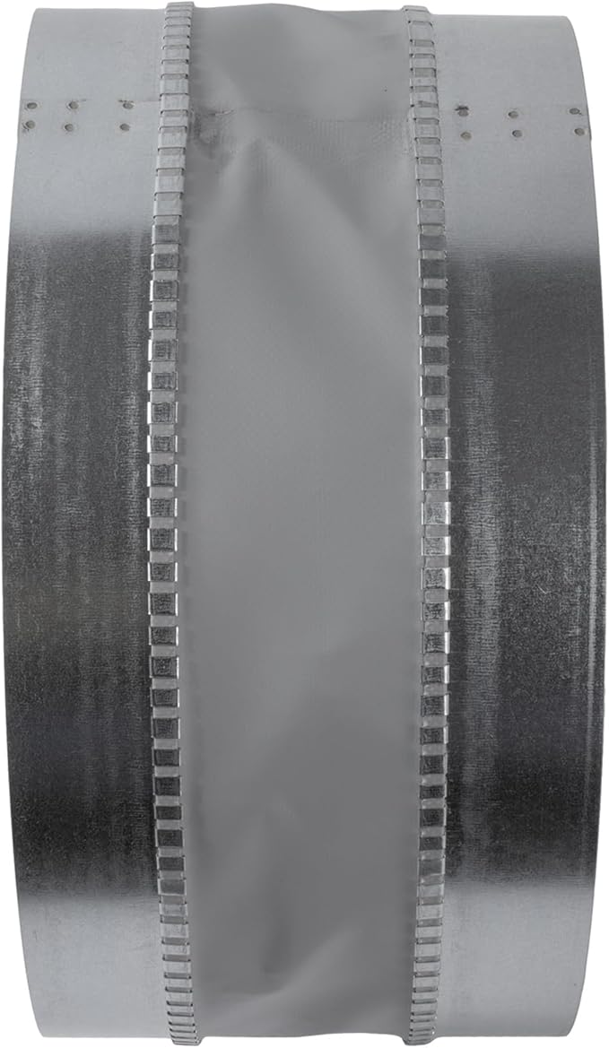 Vent Systems 12" Inch Flexible Vibration-Reducing Duct Connector – Round Galvanized Steel Vent Hose Adapter, Male-End Spiral Duct, Pipe Extender, HVAC Ventilation Fittings - Inline Duct Work Coupler