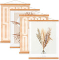 4 Pack 13x19 13x18 13x22 Poster Frame, Magnetic Light Wood Frame Hanger for Photo Picutre Canvas Artwork Art Print Wall Hanging (4 Packs, 13", Teak Color)