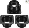 PATIKIL 3 Inch Duct Connector Flange, 3Pack Plastic Straight Pipe Flange Dryer Vent Connector for Air Heating Cooling Ventilation HVAC System, Black