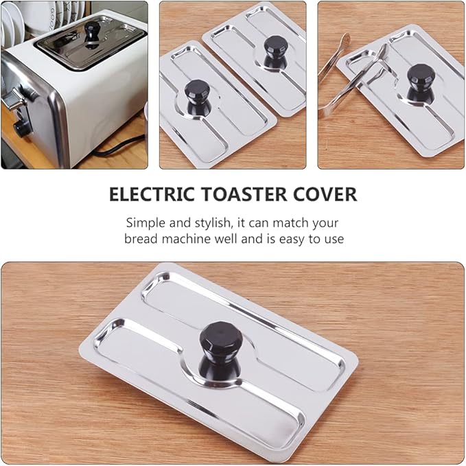 BESPORTBLE Metal Toaster Dust Cover Stainless Steel Electric Bread Maker Upper Cover Toaster Appliance Top Cover for Bread Machine Part Accessories