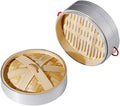 Steamer Basket Set with Aluminum Rim and Double Handles 20cm Mini Food Steamer for Dumplings and Vegetables for Home and Commercial Cooking