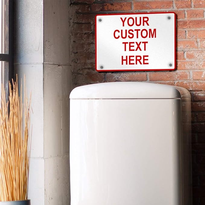 Aluminum Weatherproof Metal Sign Multiple Sizes Custom Personalized Text Here White Red Danger Horizontal Street Signs 14x10Inches