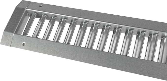 Repa Market 17" x 3" Inch Air Exhaust Grille for Round Ducts - Adjustable Louvre Blades - Galvanized Air Supply Vent Cover - Side Fit Round Surface Canal Ducting from 6.30" to 15.74" Inches