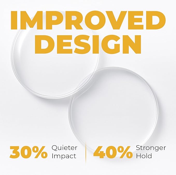Large 2" Door Knob Wall Protectors – 6 Clear Self-Adhesive Silicone Bumper Pads in Hemispherical Shape – Noise Dampening Wall & Furniture Guards by VELLAX