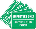 All Quality Classic Framed Employees Only Beyond This Point Wall or Door Sign | Easy to Install Business Signage - Large (Green) 5 Pack