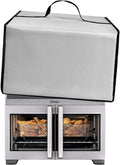 French Door Toaster Dust Cover for Ninja Air Fryer Convection Pizza Oven FO101,Heavy Duty Heat resistant Waterproof Covers Case for Midea Toaster Oven Smokeless Grill Combo (Silver)