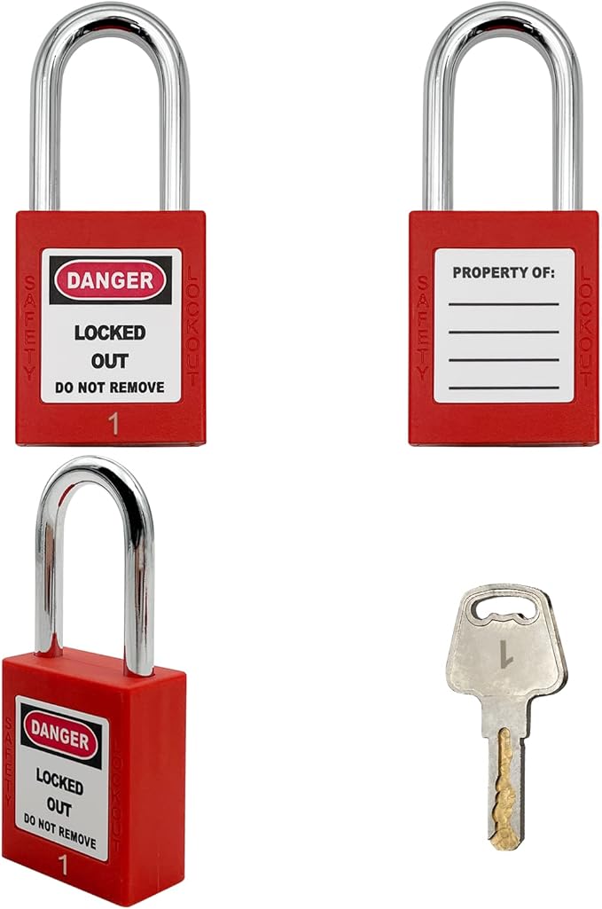 Lockout Tagout Locks, Safety Padlocks, Loto Keyed Differently Lock Out Tag Out Device Plastic with Lockout TagOut Tags