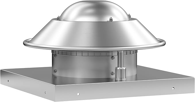 Roof Exhaust Fan Direct Drive Axial Downblast Exhaust Fan -19" Fan Base, 1/30 HP 115 Volt Single Phase Motor 500 CFM, ETL Listed