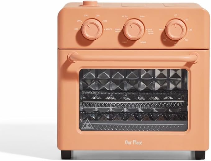 Our Place Wonder Oven | 6-in-1 Stainless Steel Air Fryer Toaster Oven Combo with Basket, Rack, Pan & Tray | Compact 13 QT Countertop Capacity - Toast, Roast, Bake, Reheat, Broil & Steam | Spice