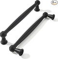 khtumeware 2 Pack 6-1/4 Inch(160mm) Black Modern Cabinet Pulls Black Kitchen Cabinet Hardware for Cupboard Drawer Handles Dresser Pulls