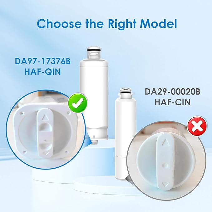 Waterdrop DA97-17376B Replacement for Samsung® HAF-QIN/EXP, DA97-08006C, RF28R7201SR, RF28R7351SG, WD-F45, Refrigerator Water Filter, 4 Filters