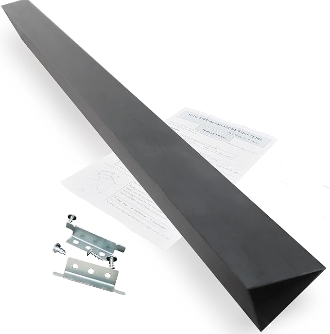 30" Slide In Range or Stove Rear Filler Trim Kit, Universal Fill Strip for Gap Between Slide-In Stove Range and Wall, W10113901A Compatible with Whirlpool and Most Brand, Durable Aluminum, Black