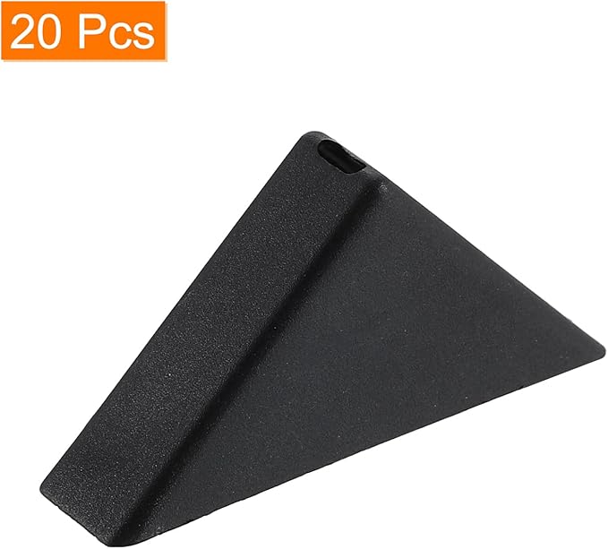 uxcell 20Pcs Plastic Corner Protectors 9x50mm Right Angle Shape Glass Corner Guards Cushion for Corner Protection of Glass, Mirror, Tile, Black