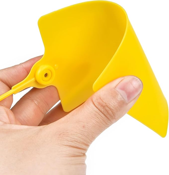 50 Pcs Durable Plastic Shipping Tags with Marker Pen Security Seals Sticker Labels,Waterproof Blank Luggage Tag for Packages, Logistics, Inventory, Travel(Yellow,50pcs)